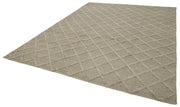 Handmade Wool Cotton Rug – Brown Geometric Area Rug | Turkish Hand Knotted, Durable Cotton Wool