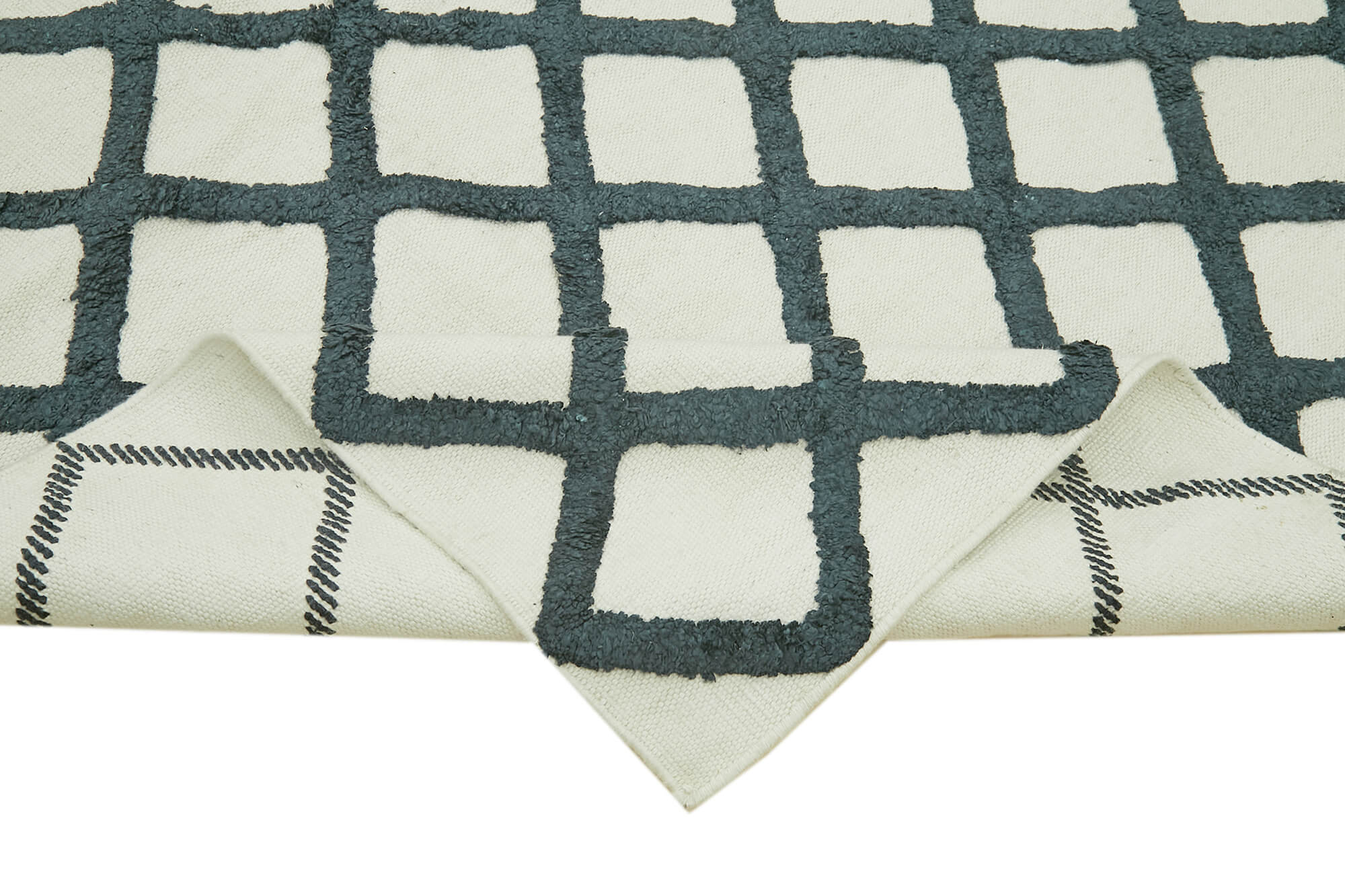 Handmade Wool Cotton Rug | Turkish Hand Knotted Beige Geometric Area Rug 9x12