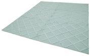 Handmade Wool Cotton Rug - Blue Geometric Area Rug 8'7'' x 10'0'' for Living Room