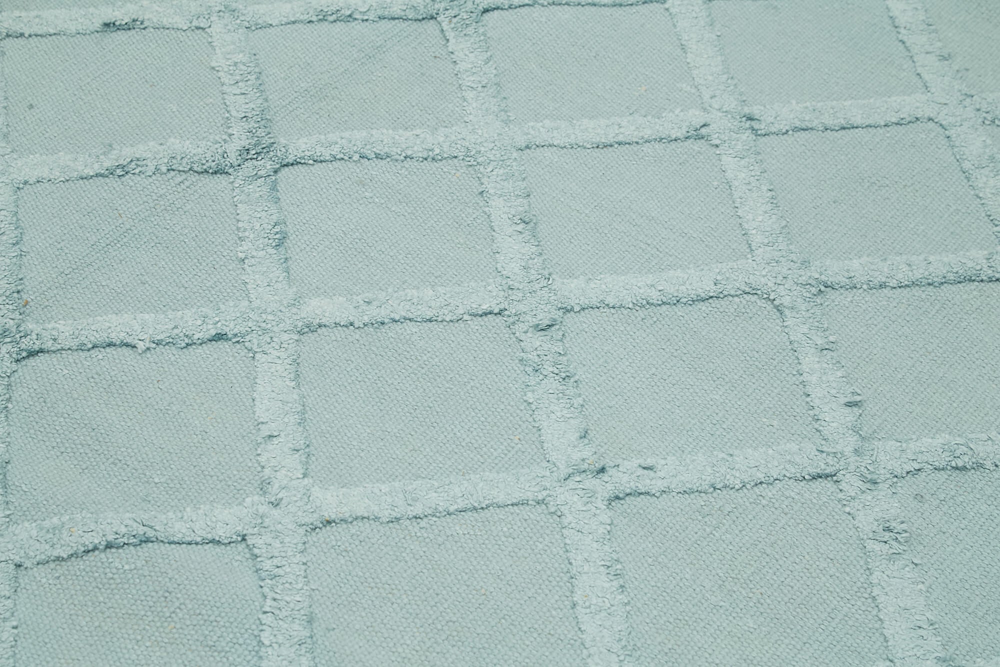 Handmade Wool Cotton Rug - Blue Geometric Area Rug 8'7'' x 10'0'' for Living Room