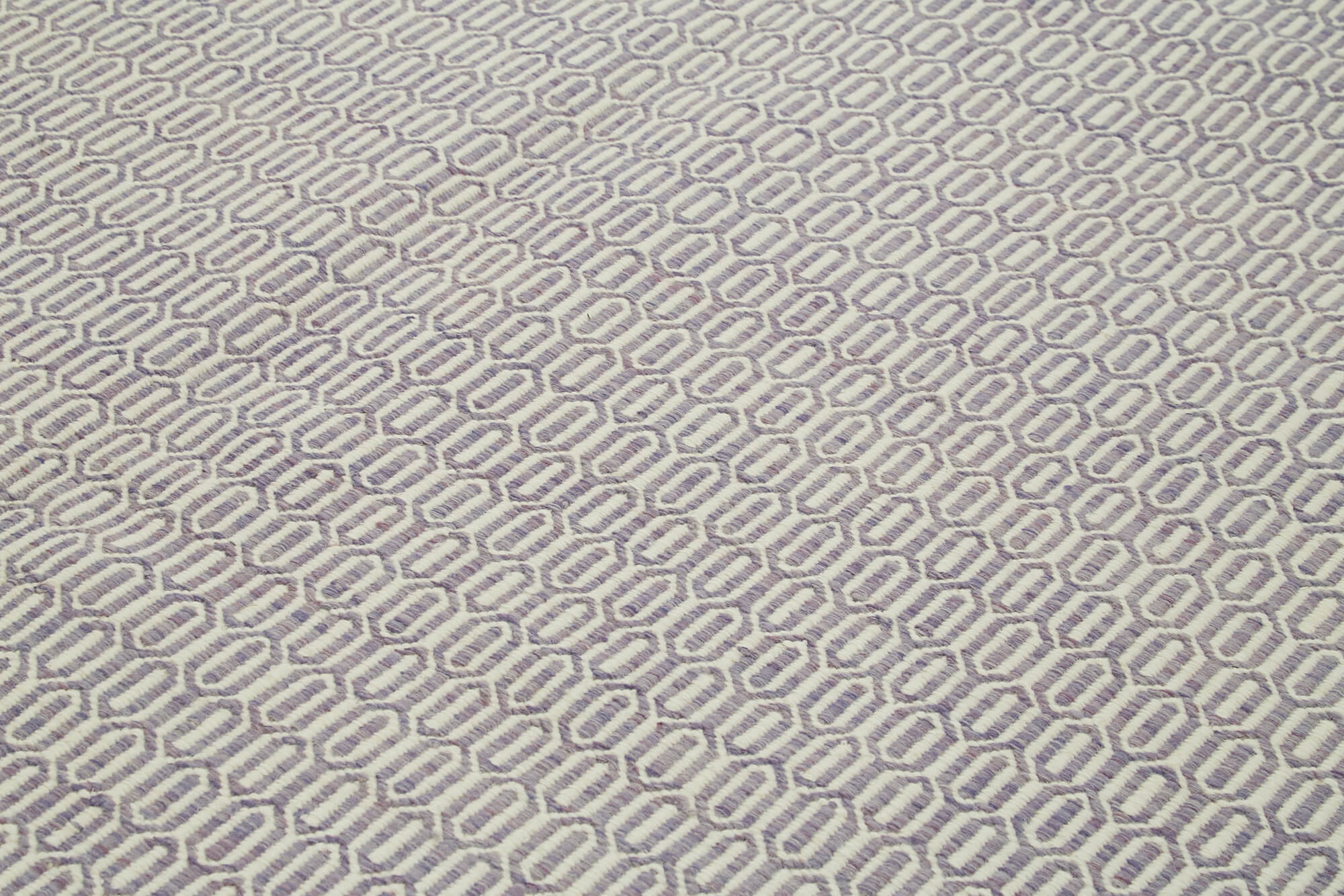 Handmade Wool Cotton Rug - Purple Geometric Area Rug | Vintage Handwoven Carpet 8'1" x 10'0"