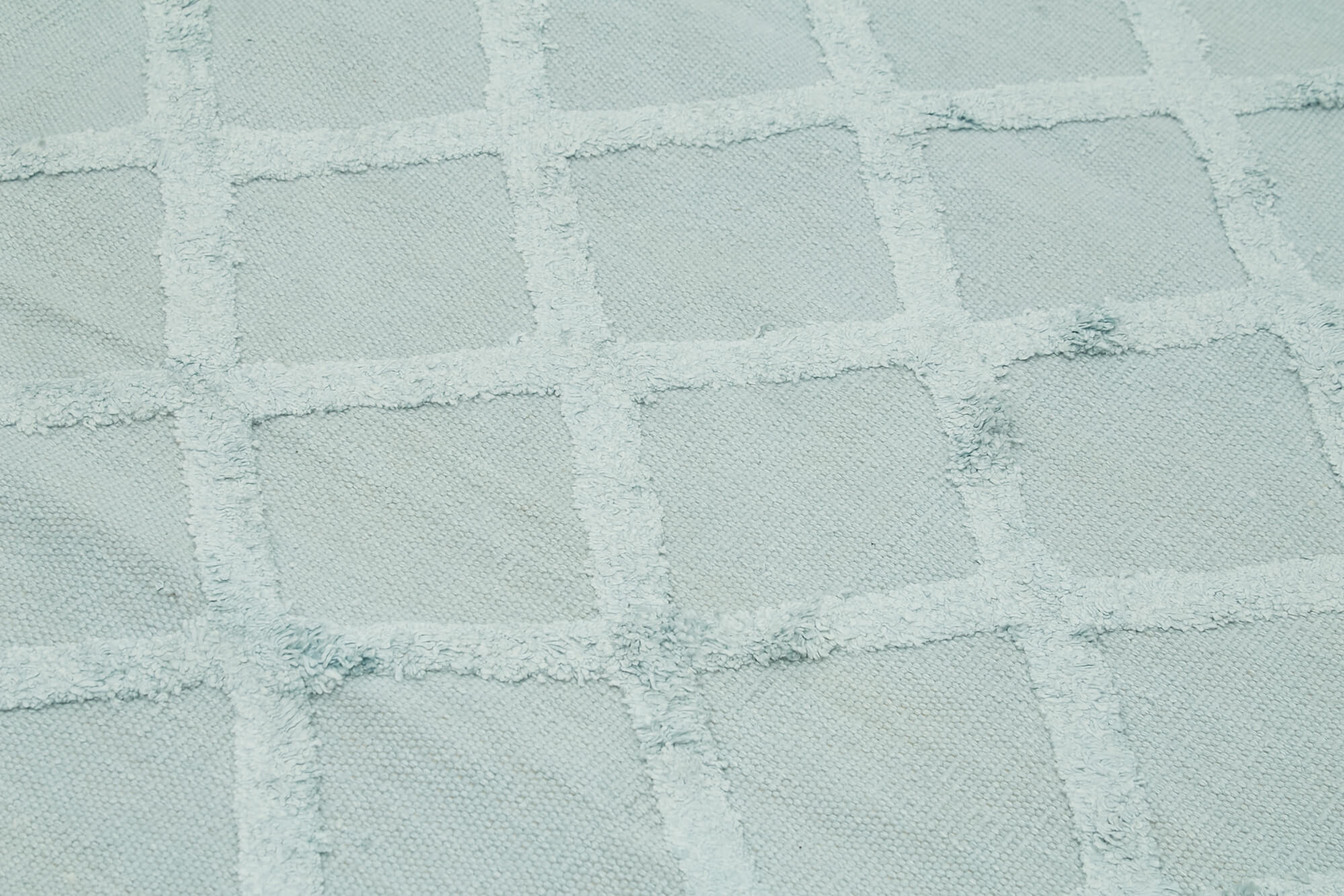 Handmade Wool Cotton Rug - Blue Geometric Area Rug 8'1'' x 10'0'' by Agacan