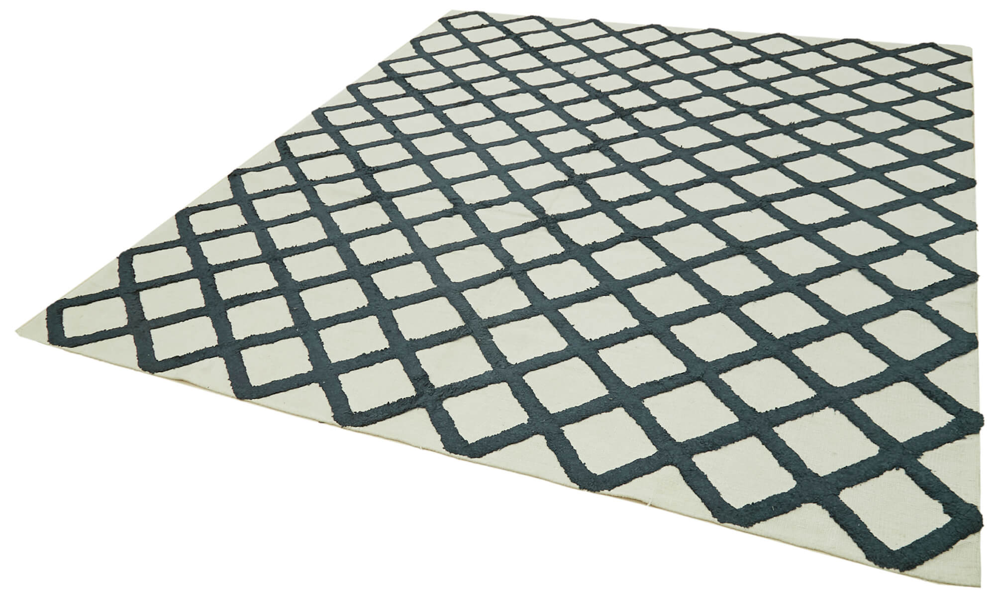 Handmade Wool Cotton Rug – Beige Geometric Area Rug | Vintage Turkish Carpet 8'1''x10'