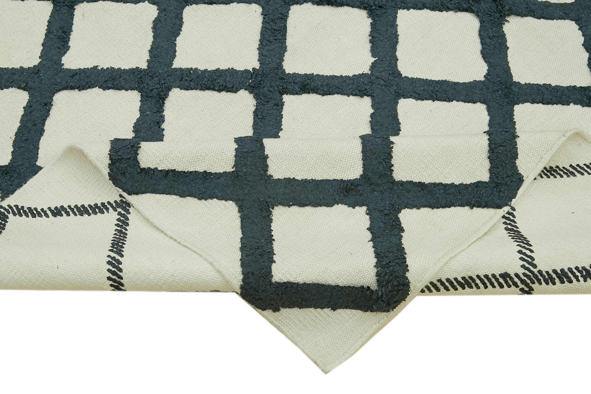 Handmade Wool Cotton Rug – Beige Geometric Area Rug | Vintage Turkish Carpet 8'1''x10'