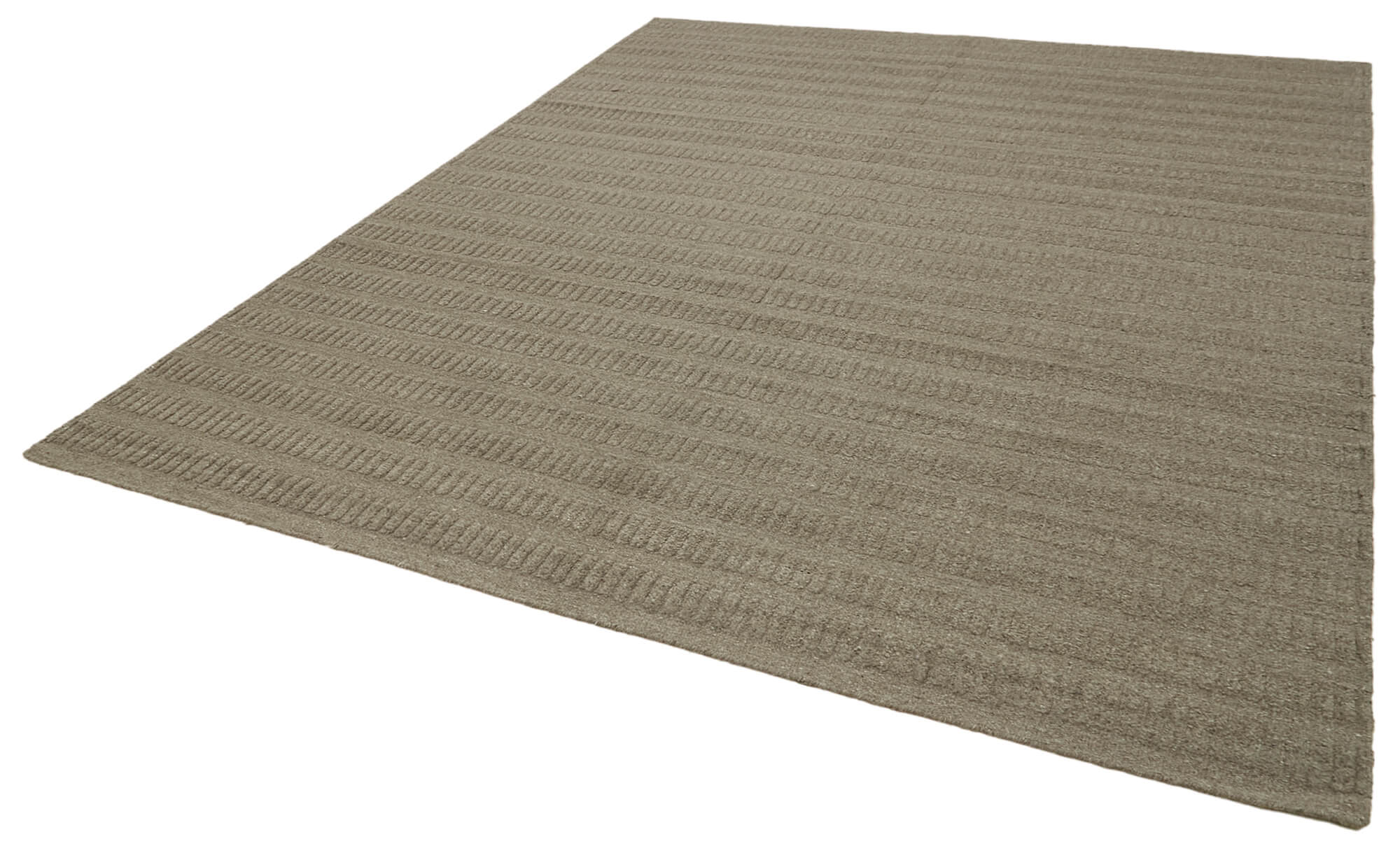 Handmade Wool Cotton Rug – Brown Vintage Carpet | Geometric Area Rug 8'1''x10'