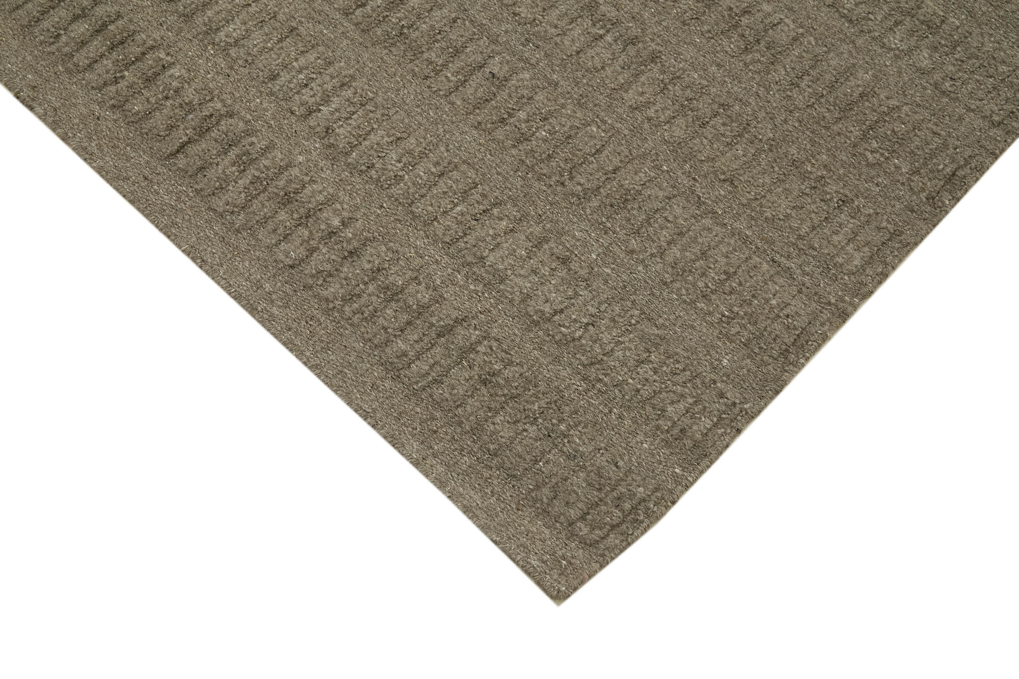 Handmade Wool Cotton Rug – Brown Vintage Carpet | Geometric Area Rug 8'1''x10'