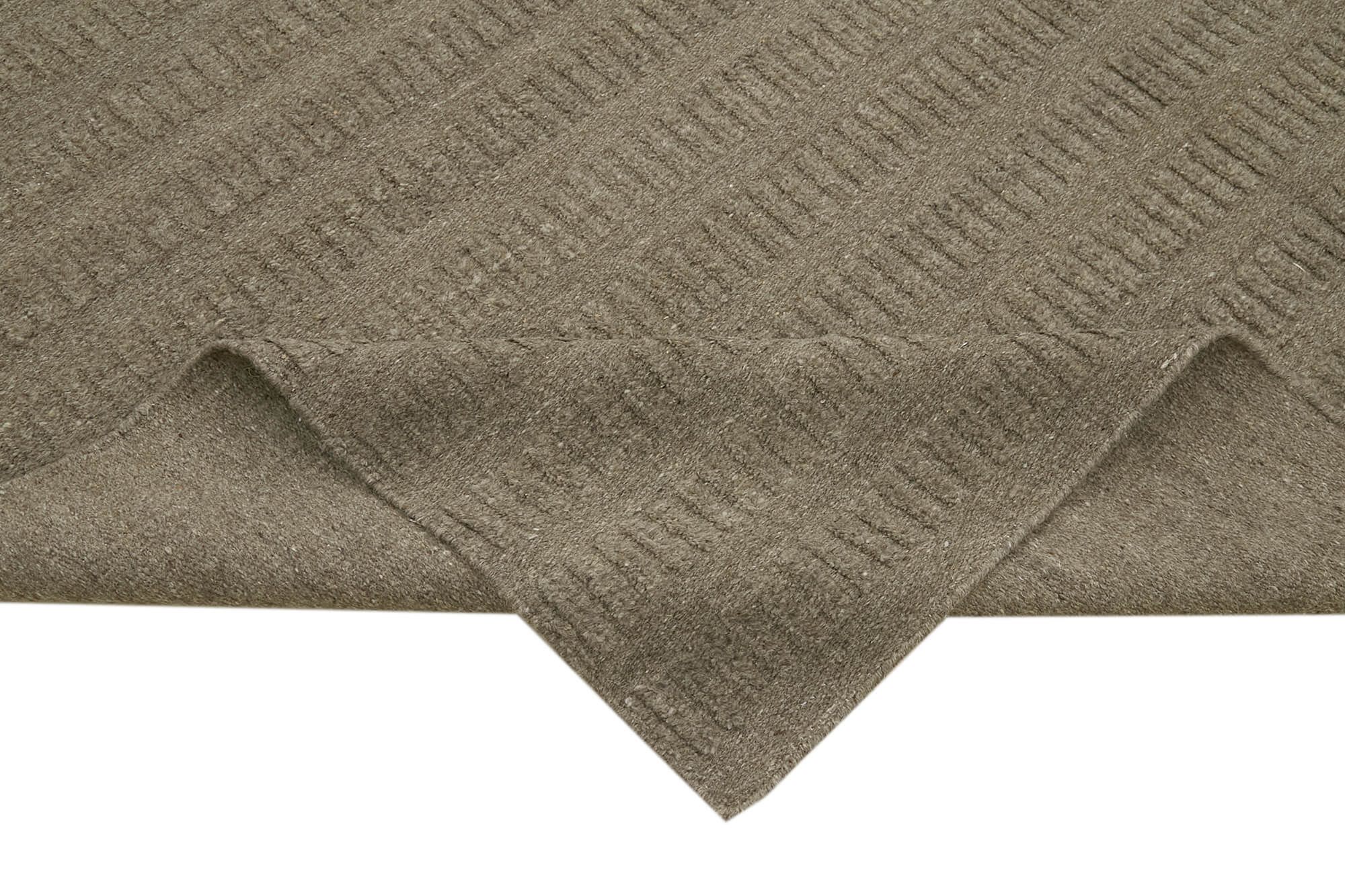 Handmade Wool Cotton Rug – Brown Vintage Carpet | Geometric Area Rug 8'1''x10'