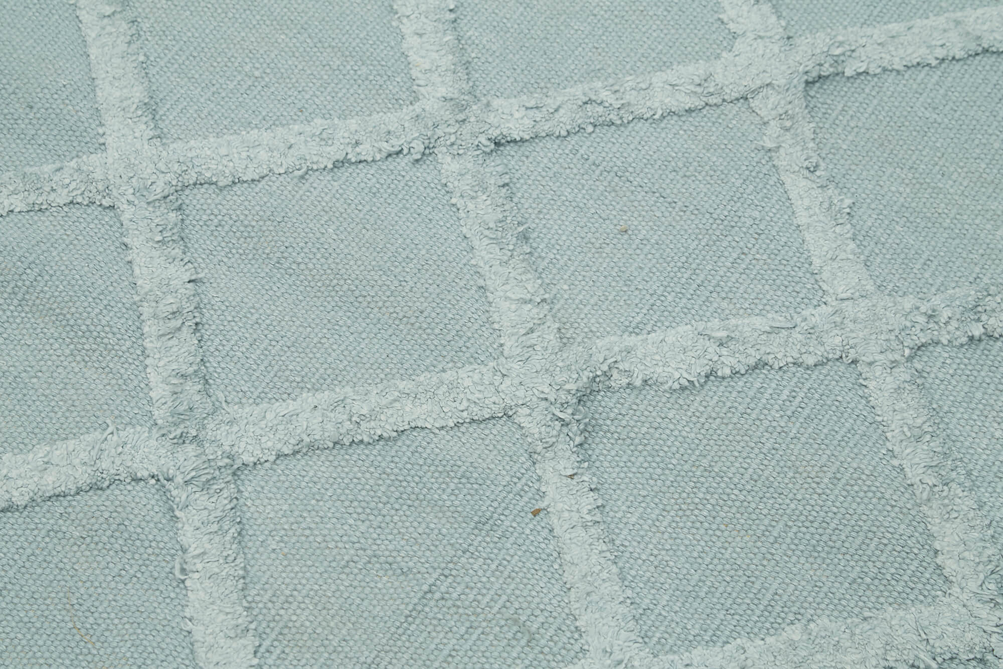 Handmade Wool Cotton Rug – Blue Geometric Area Rug 8'1'' x 10'0'' Durable Blend