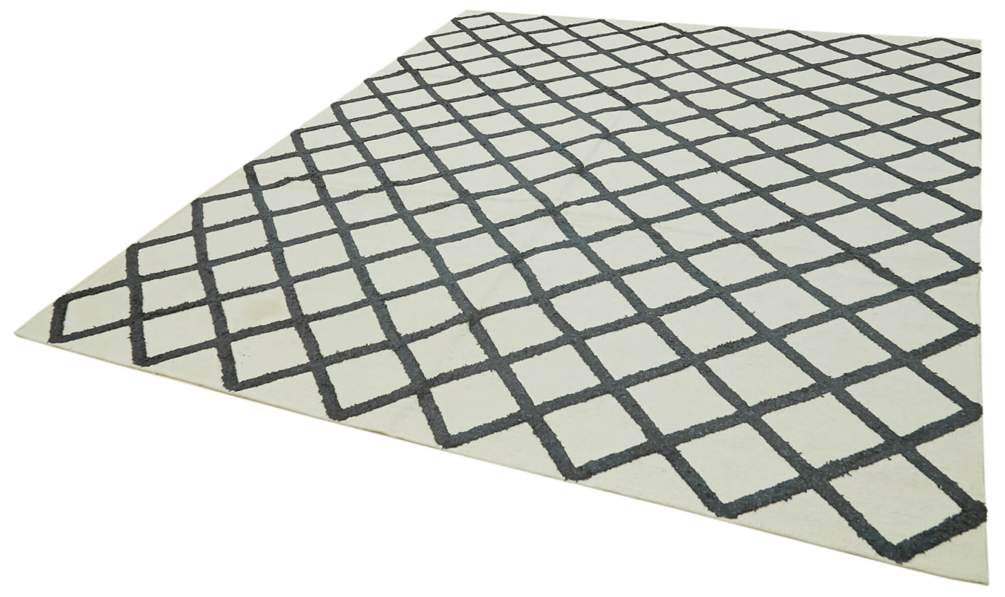 Handmade Wool Cotton Rug | Turkish Hand Knotted Rug | Vintage Handwoven Carpet Beige Geometric
