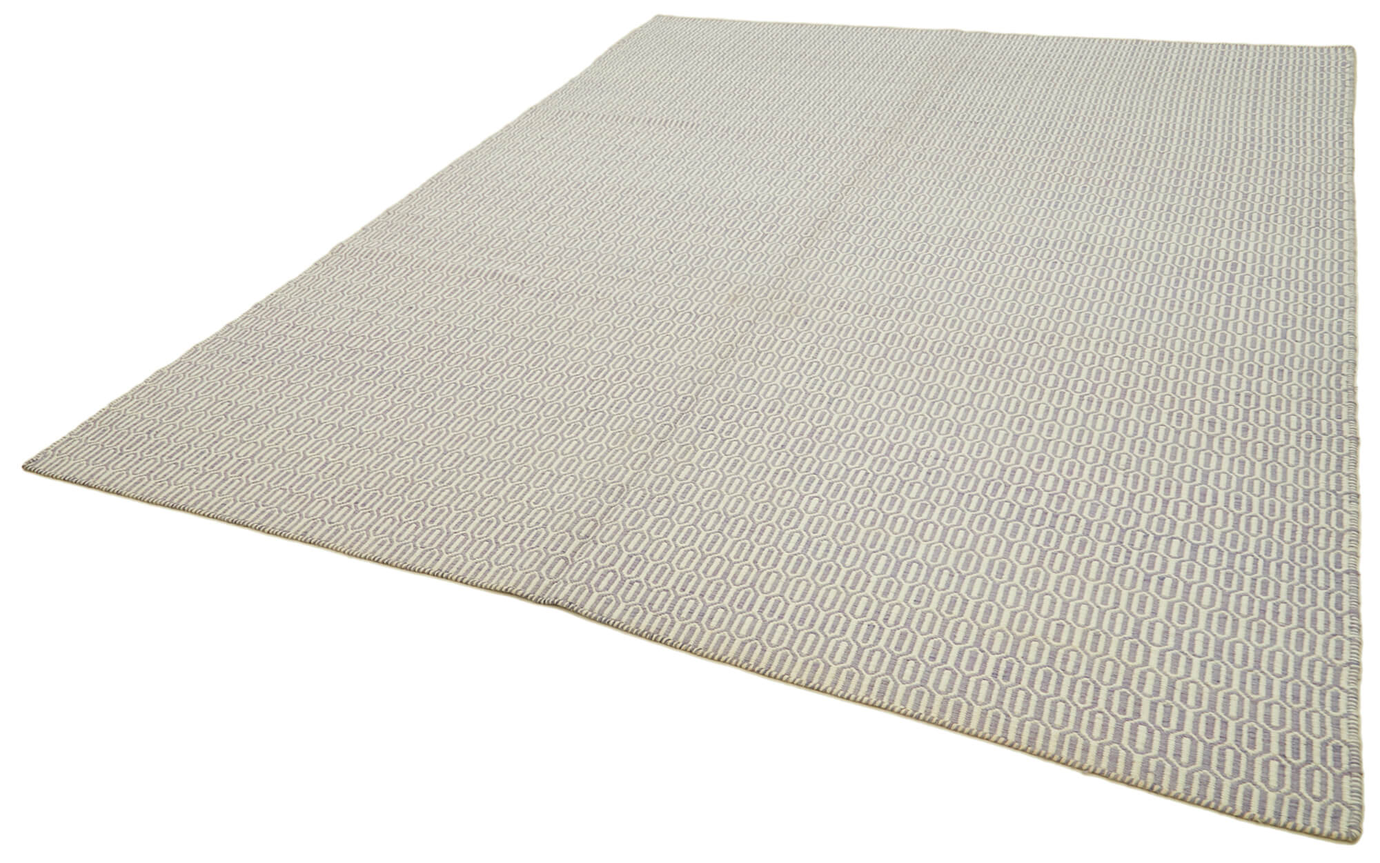 Handmade Wool Cotton Rug – Purple Geometric Area Rug | Soft Durable Carpet