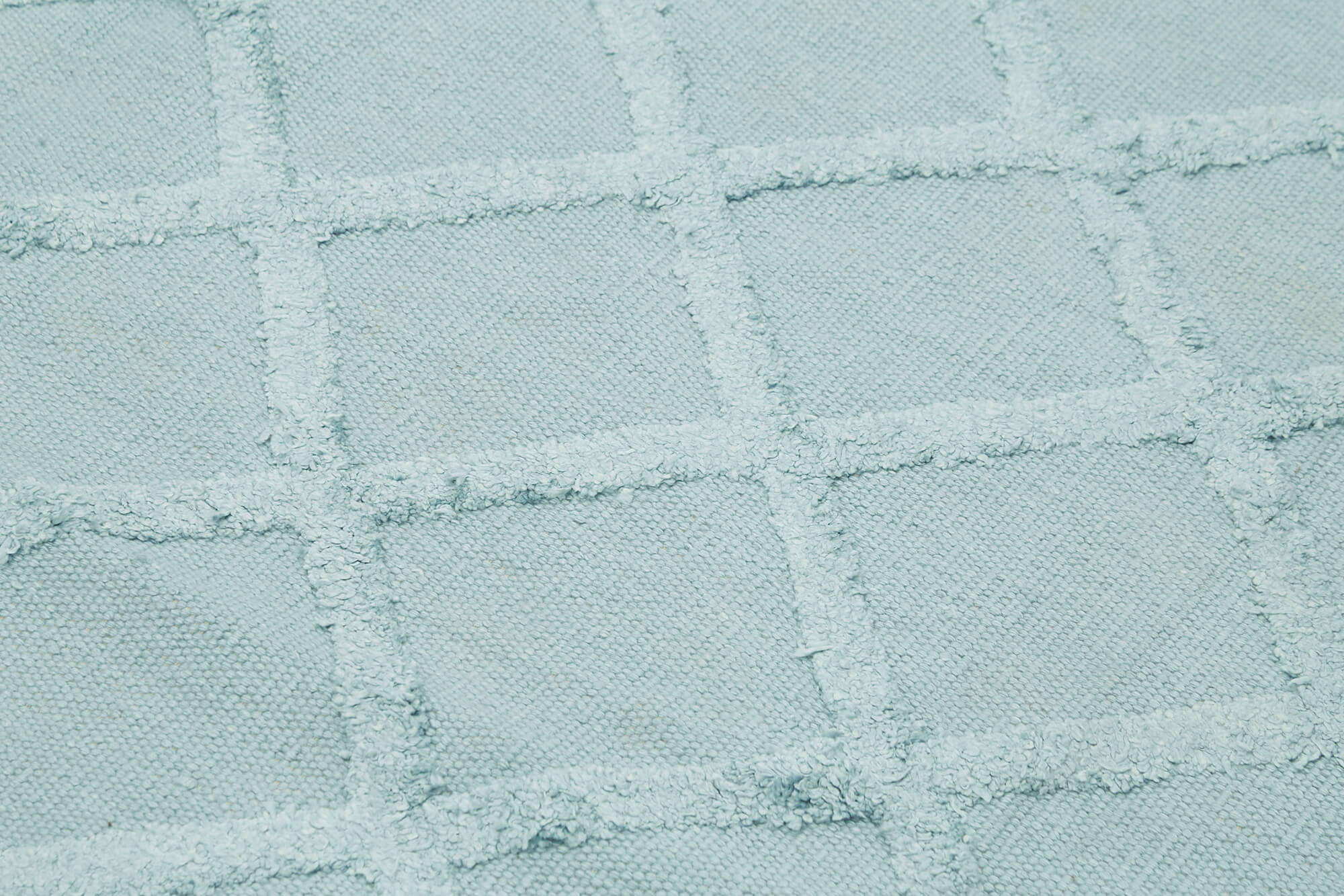 Handmade Wool Cotton Rug - Blue Geometric Area Rug | Soft Durable Carpet 8'1''x10'0''