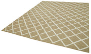 Handmade Wool Cotton Rug – Beige Geometric Area Rug, Durable Soft Textured Carpet 8'x10'