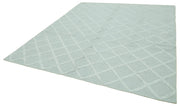 Handmade Wool Cotton Rug – Blue Geometric Area Rug | Turkish Hand Knotted Carpet 8'1''x10'