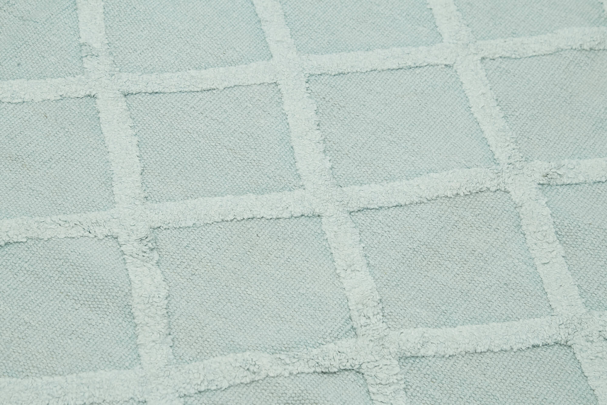 Handmade Wool Cotton Rug – Blue Geometric Area Rug | Turkish Hand Knotted Carpet 8'1''x10'