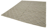 Handmade Wool Cotton Rug – Grey Geometric Area Rug | Durable Living Room Carpet