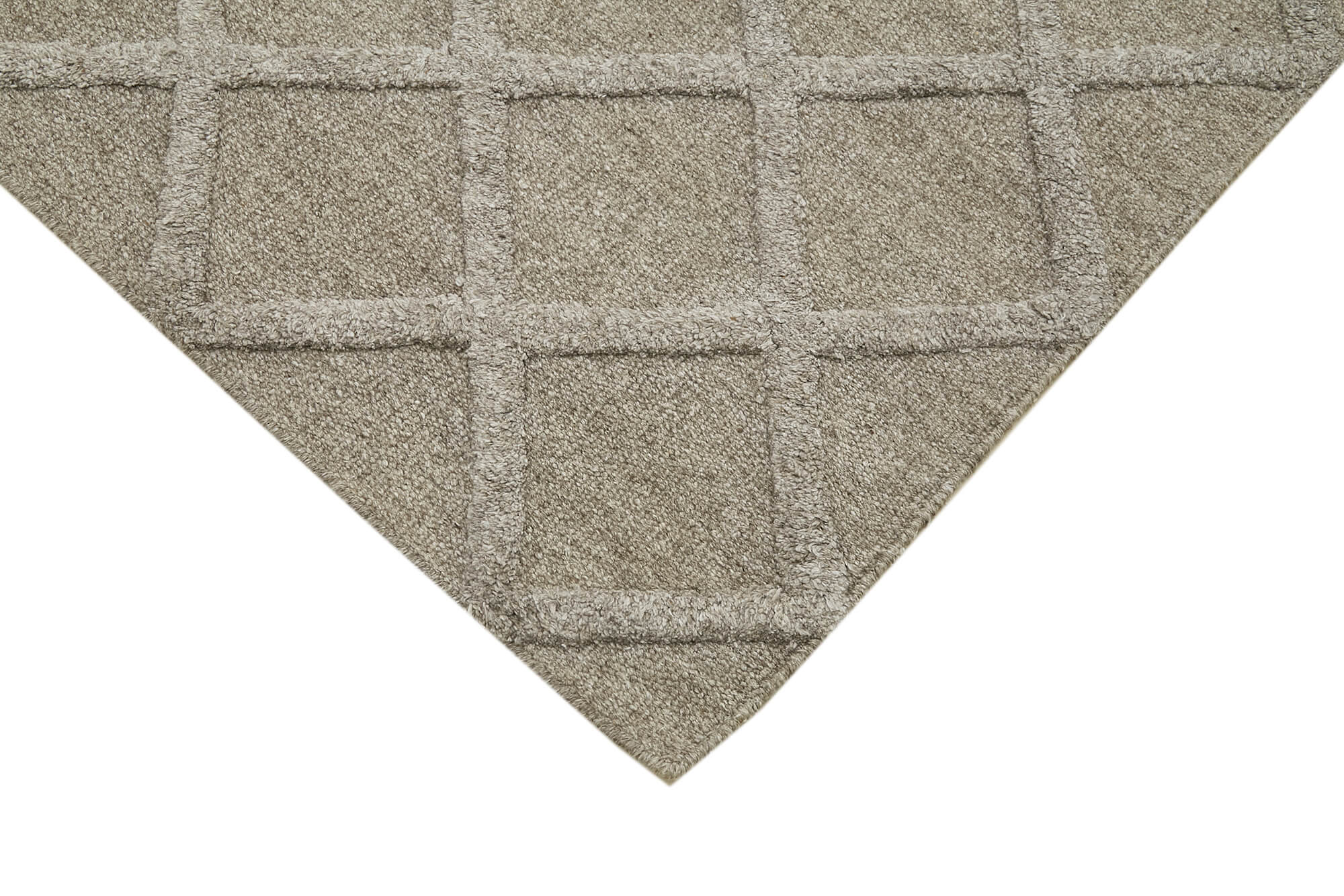 Handmade Wool Cotton Rug – Grey Geometric Area Rug | Durable Living Room Carpet