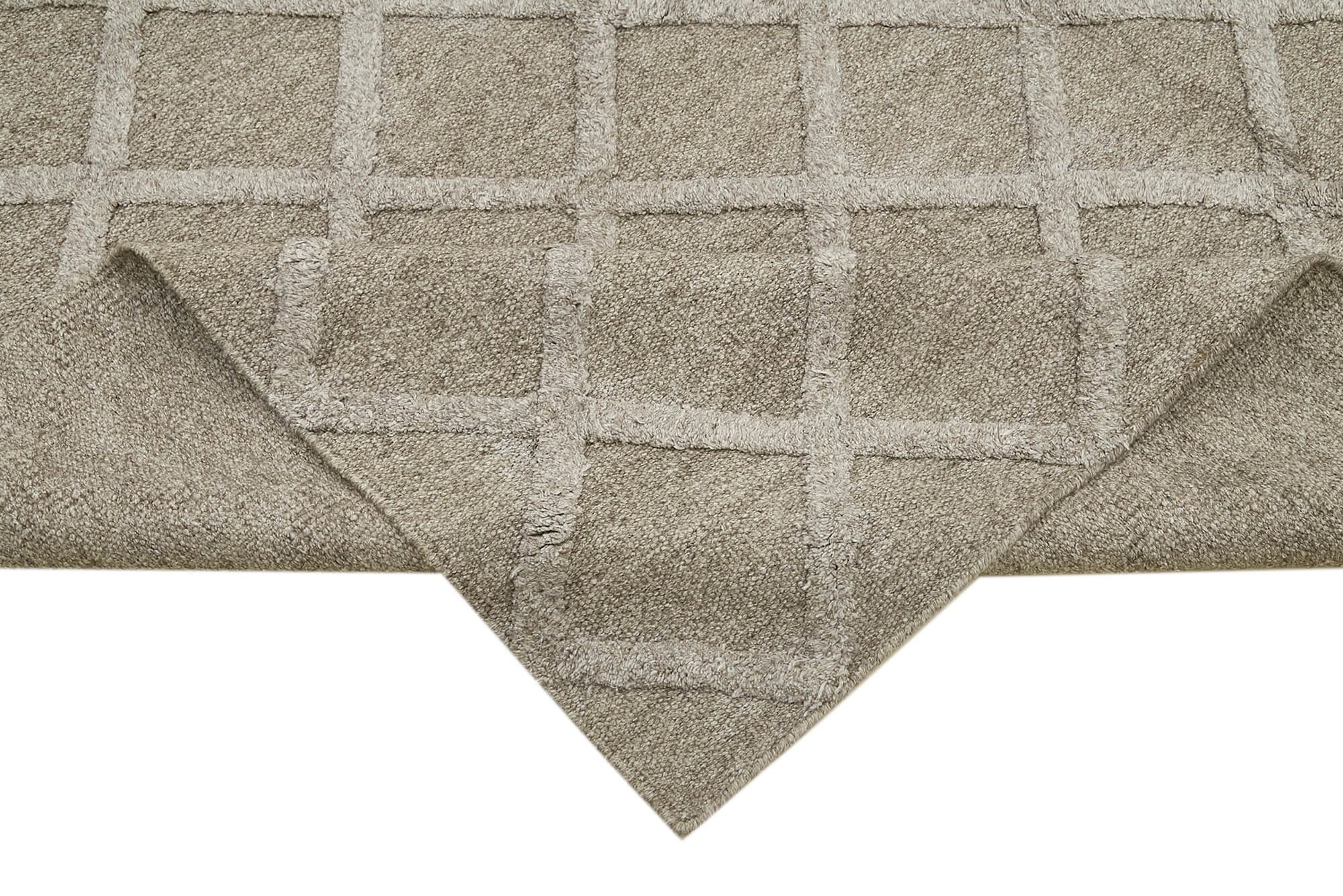 Handmade Wool Cotton Rug – Grey Geometric Area Rug | Durable Living Room Carpet