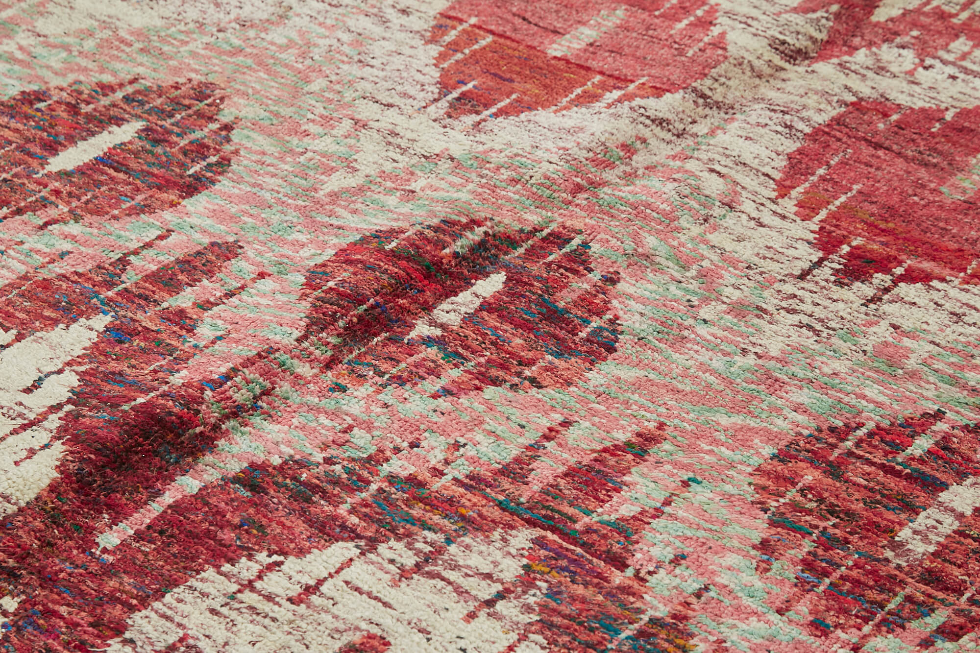 Handmade Wool Cotton Rug - Red Geometric Area Rug | Durable Turkish Carpet 8'10''x11'9''
