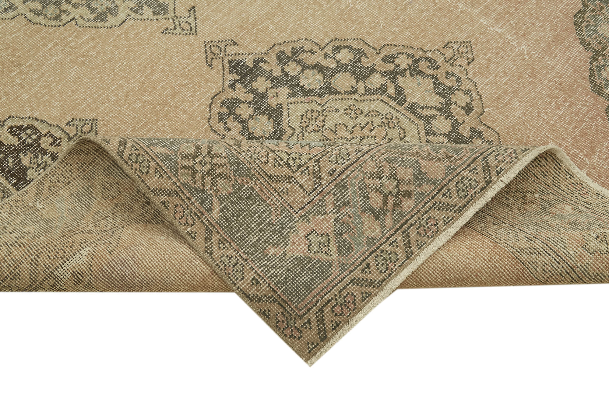Handmade Vintage Area Rug | Turkish Vintage Carpet with Soft Wool Texture 4'10''x13'6''