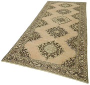 Handmade Wool Area Rug - Vintage Cotton Rug Turkish Hand Knotted Carpet 4'6''x12'5''