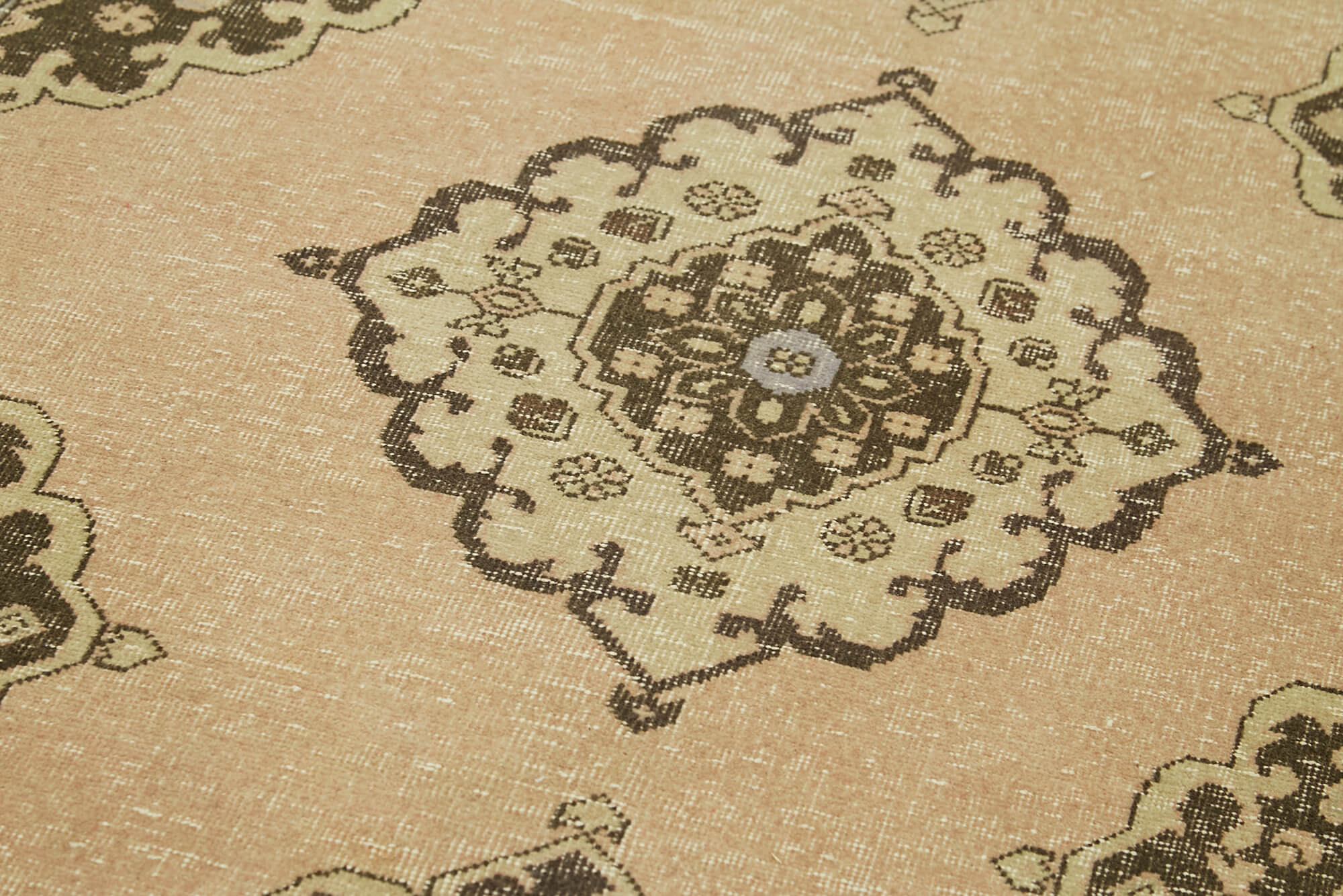 Handmade Wool Area Rug - Vintage Cotton Rug Turkish Hand Knotted Carpet 4'6''x12'5''