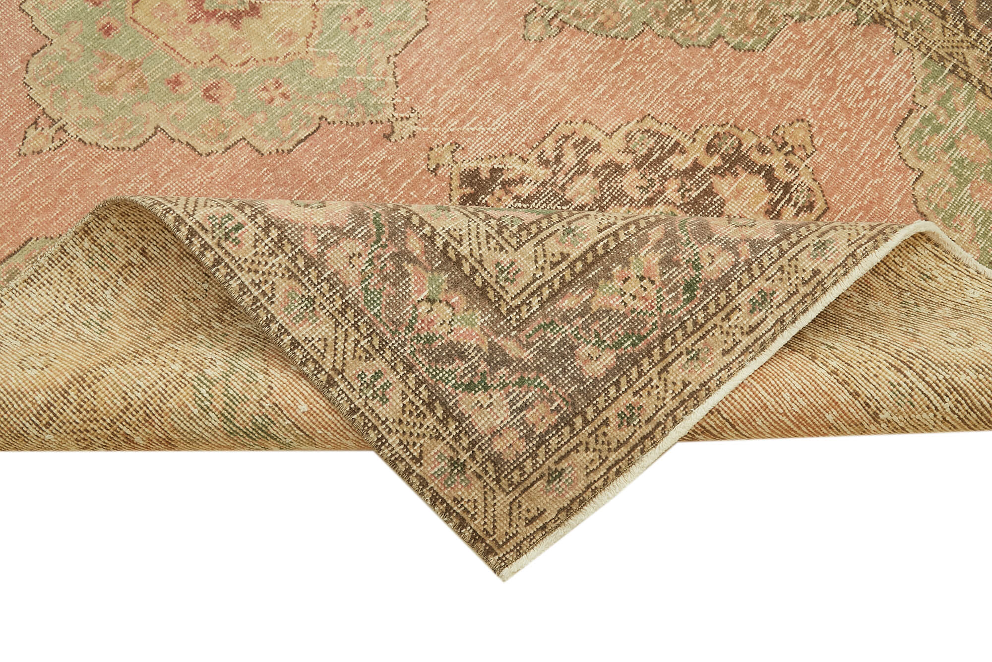 Handmade Vintage Area Rug – Beige Cotton Wool Carpet, Durable Wool Carpet 4'8''x12'3''