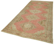 Vintage Cotton Wool Rug - Handmade Area Rug 4'8'' x 12'0'' Beige Classic Carpet