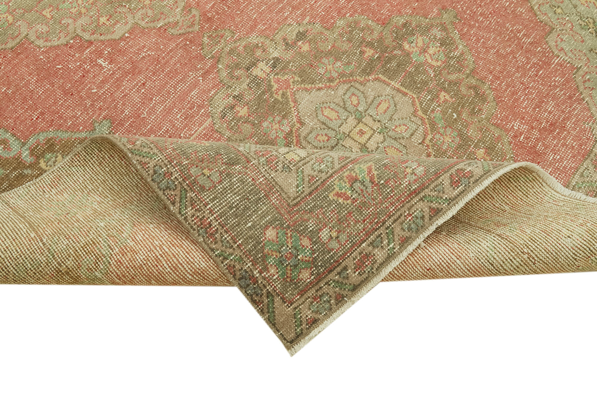 Vintage Cotton Wool Rug - Handmade Area Rug 4'8'' x 12'0'' Beige Classic Carpet
