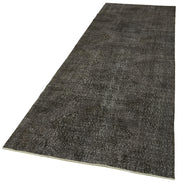 Handmade Wool Area Rug - Vintage Cotton Rug Grey 3'8''x11'9'' Durable Wool Carpet
