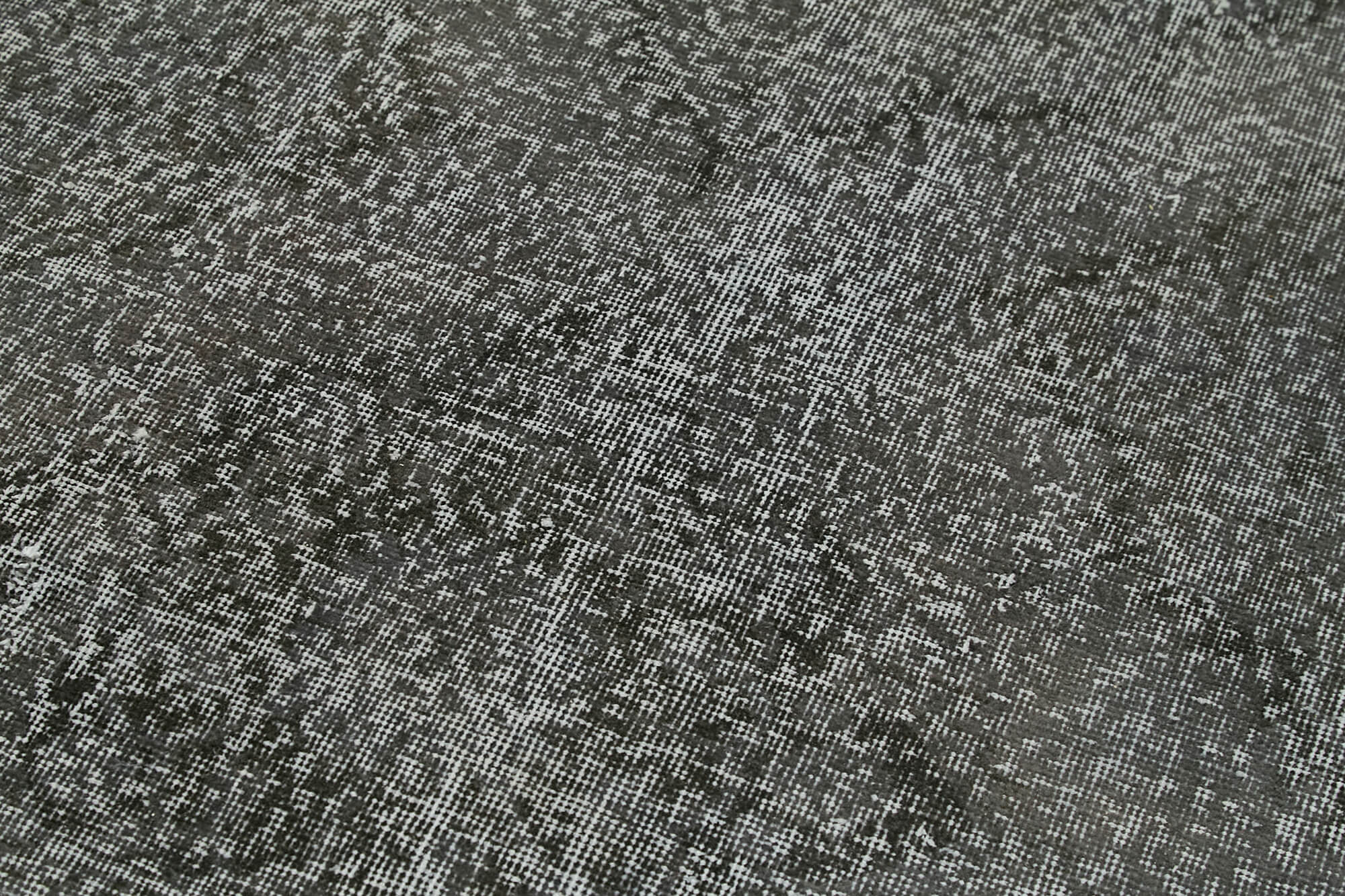 Handmade Wool Area Rug - Vintage Cotton Rug Grey 3'8''x11'9'' Durable Wool Carpet