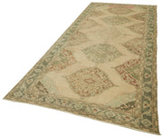 Handmade Wool Area Rug – Vintage Cotton Rug Beige 4'8'' x 11'10'' Durable Cotton Weave