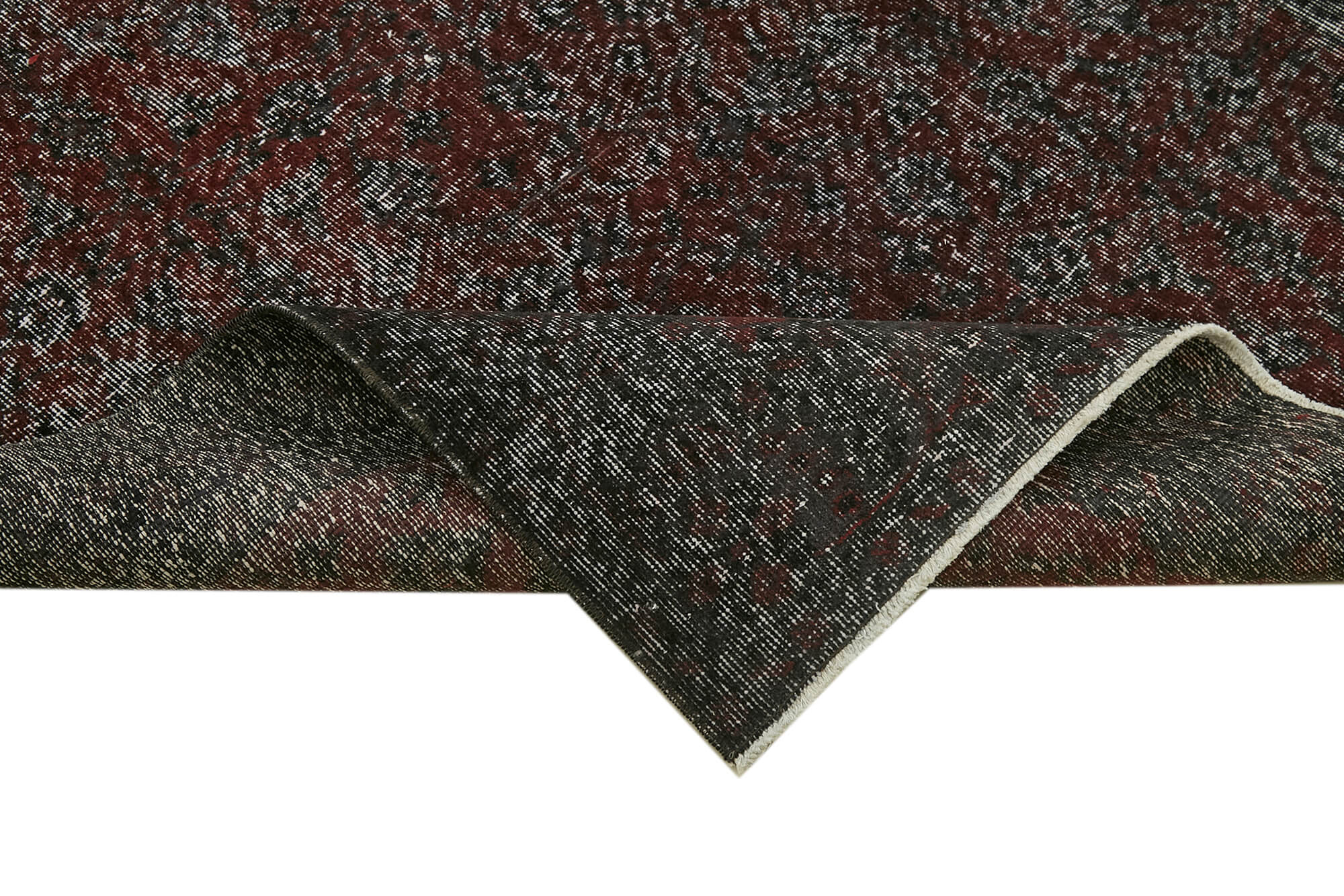 Handmade Vintage Area Rug – Black Turkish Wool Rug 4'9'' x 12'2'' Cotton Wool Carpet