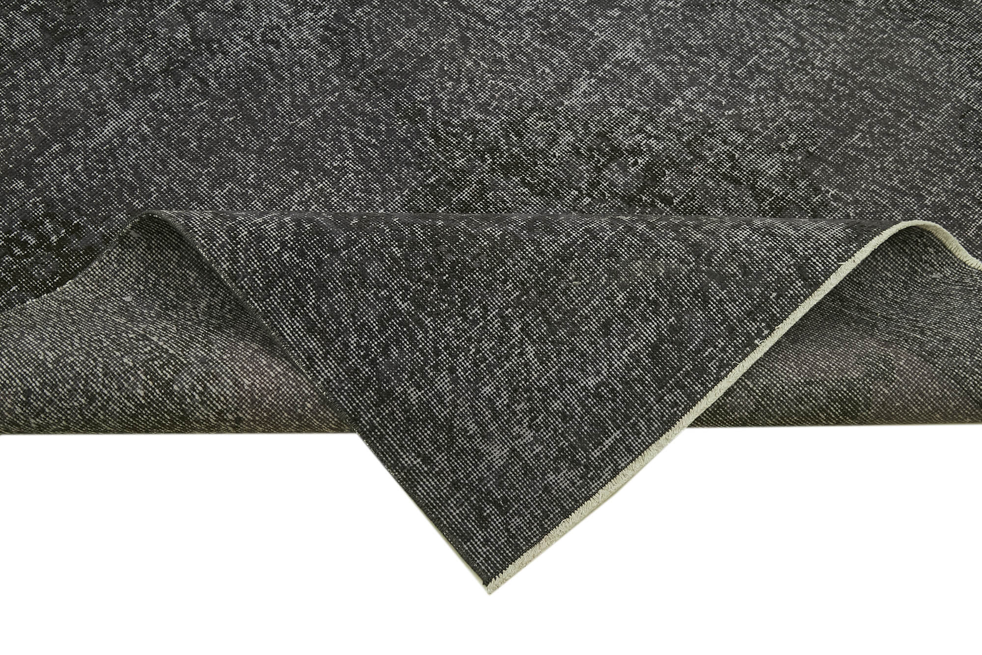 Handmade Wool Area Rug - Zile Grey Vintage Cotton Rug 4'7''x12'10'' | Durable Wool Carpet