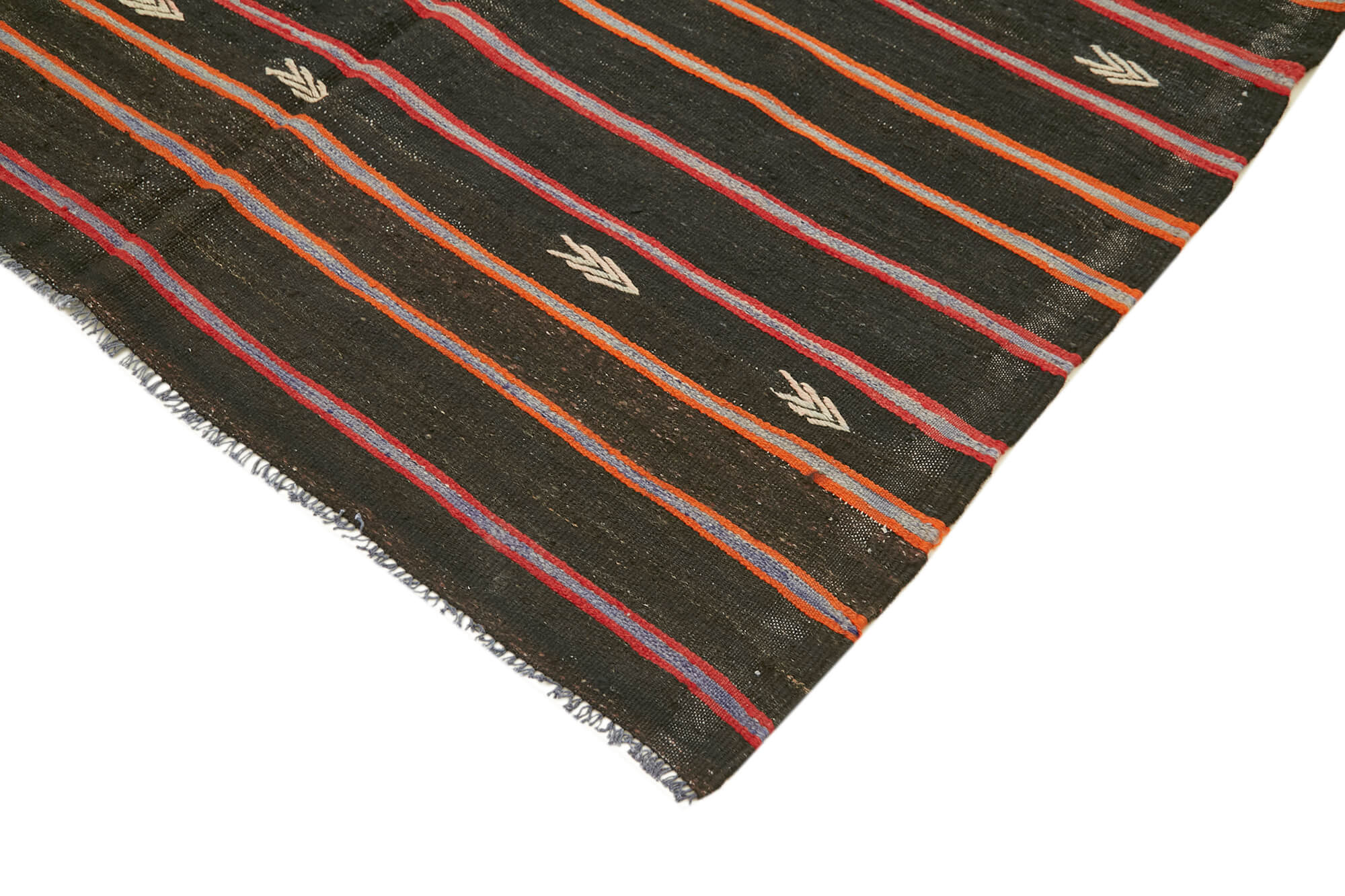 Handmade Kilim Rug - Striped Area Rug 5'5'' x 10'3'' | Goat Hair & Wool Cotton Vintage Turkish