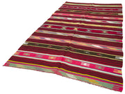 Handmade Kilim Rug Featuring Goat Hair Carpet & Woven Cotton Base | Vintage Turkish Rug 5x9