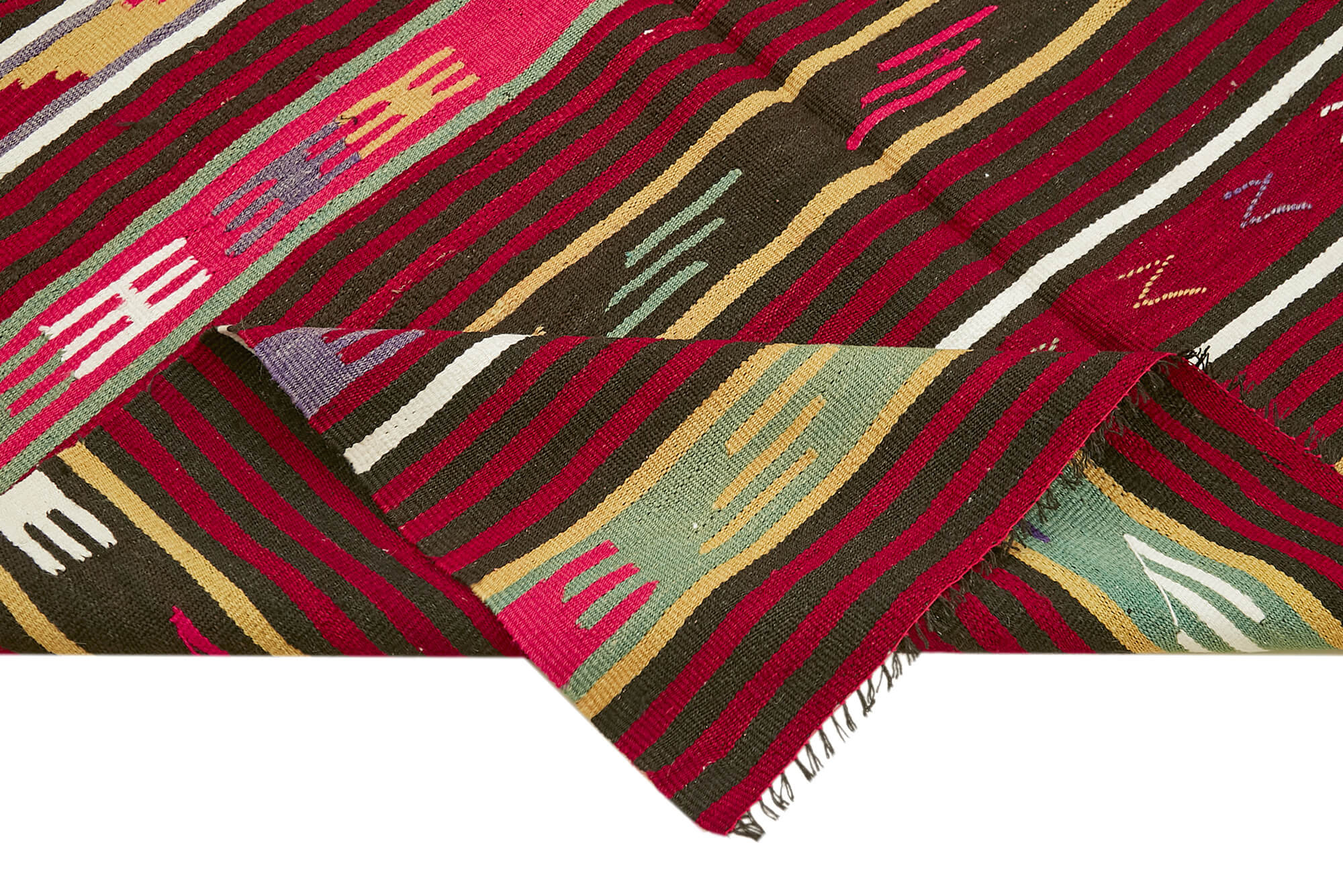 Handmade Kilim Rug Featuring Goat Hair Carpet & Woven Cotton Base | Vintage Turkish Rug 5x9