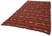 Handmade Kilim Rug – Striped Area Rug With Goat Hair Carpet, 5'11'' x 10'6''