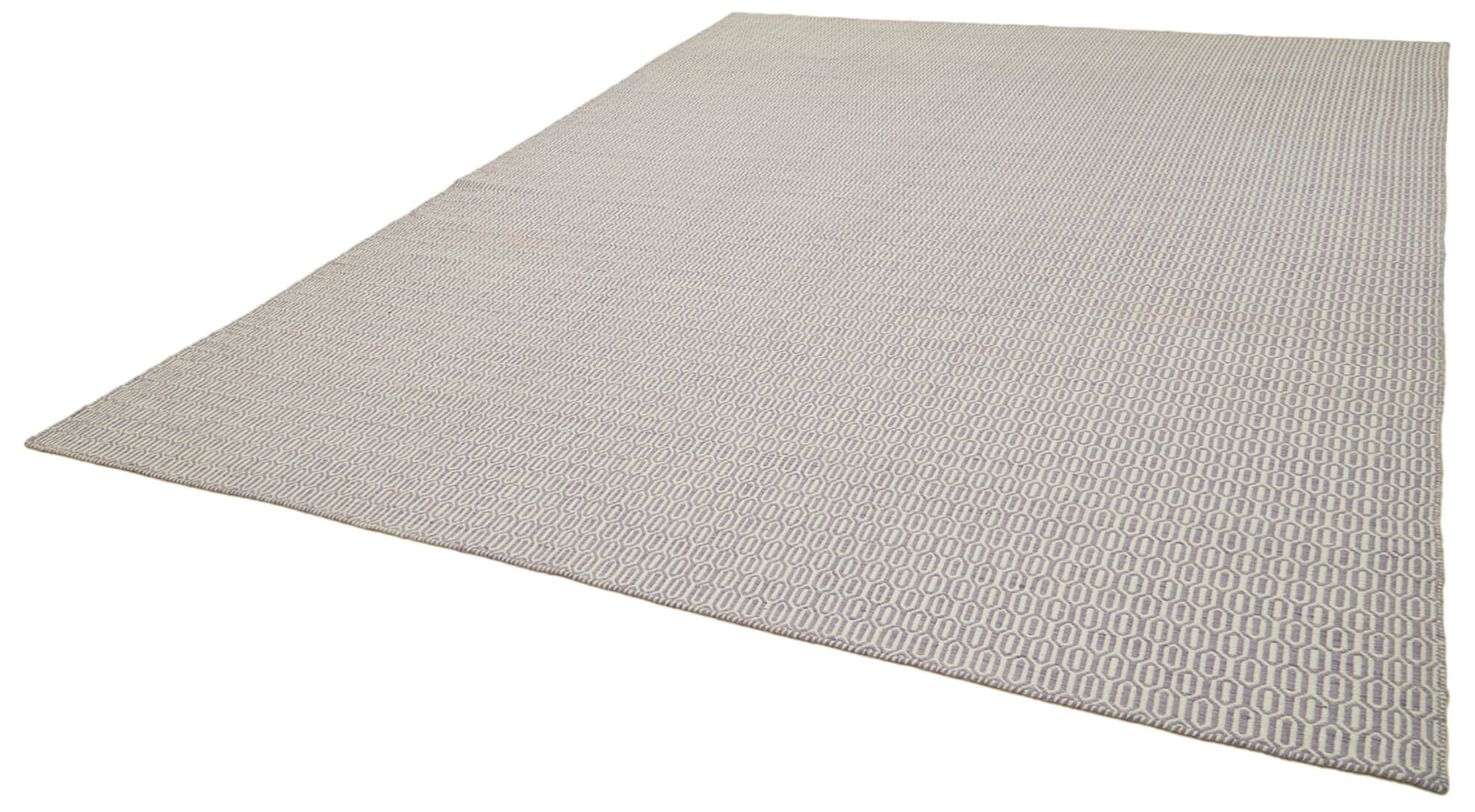 Handmade Wool Cotton Rug – Beige Geometric Pattern Carpet | Agacan Area Floor Covering 10x14