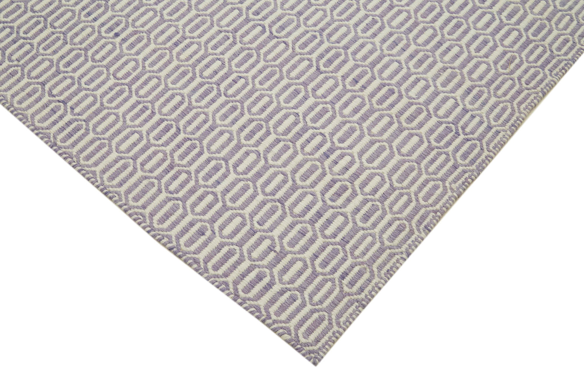 Handmade Wool Cotton Rug – Beige Geometric Pattern Carpet | Agacan Area Floor Covering 10x14