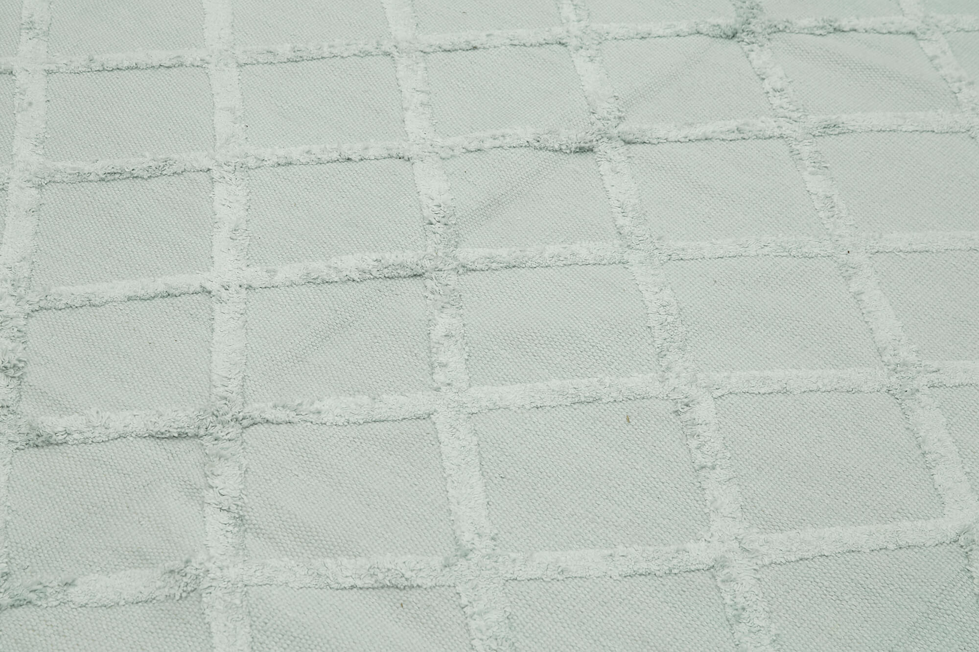 Handmade Wool Cotton Rug - Blue Geometric Area Rug | Vintage Hand Woven Carpet 8'x10'