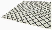 Handmade Wool Cotton Rug - Beige Geometric Area Rug | Durable Woven Carpet