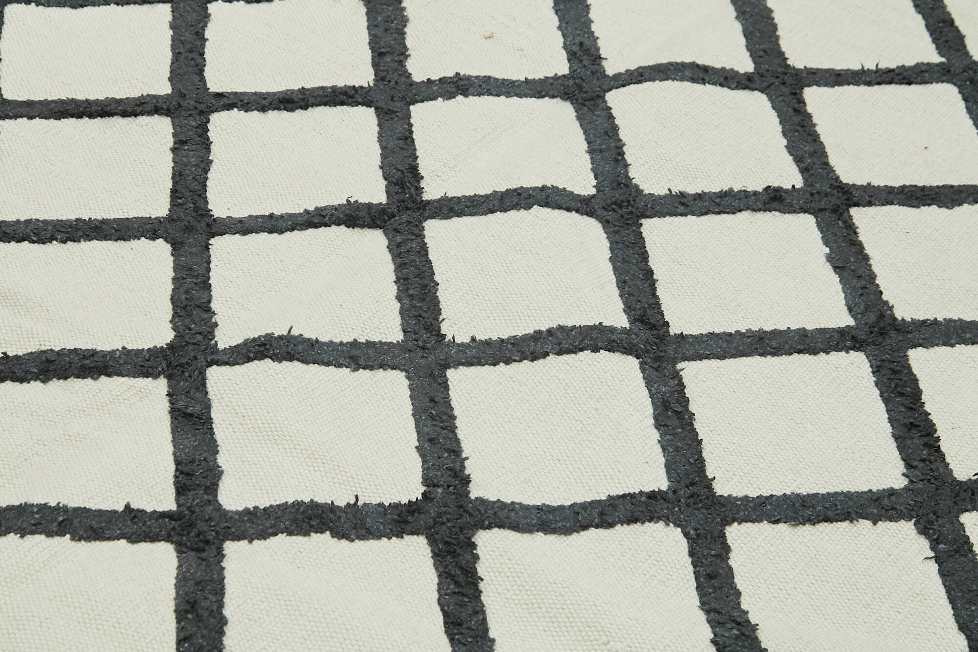 Handmade Wool Cotton Rug - Beige Geometric Area Rug | Durable Woven Carpet