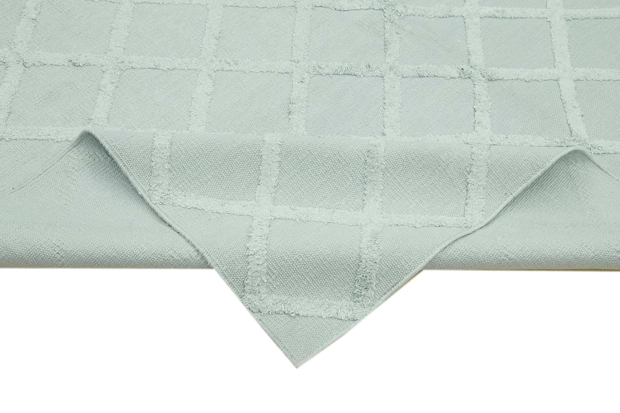 Handmade Wool Cotton Rug - Blue Geometric Area Rug 8x10 by Agacan Rugs