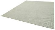 Handmade Wool Cotton Rug – Grey Geometric Area Rug | Durable Vintage Handwoven Carpet 9'x12'
