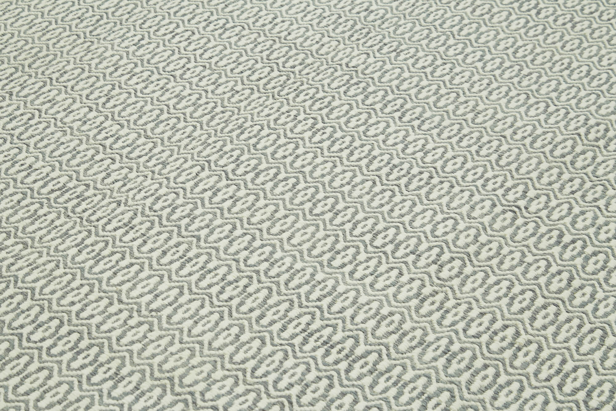 Handmade Wool Cotton Rug – Grey Geometric Area Rug | Durable Vintage Handwoven Carpet 9'x12'