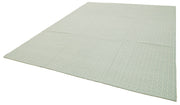 Handmade Wool Cotton Rug - Blue Geometric Area Rug 9x12, Soft Durable Carpet