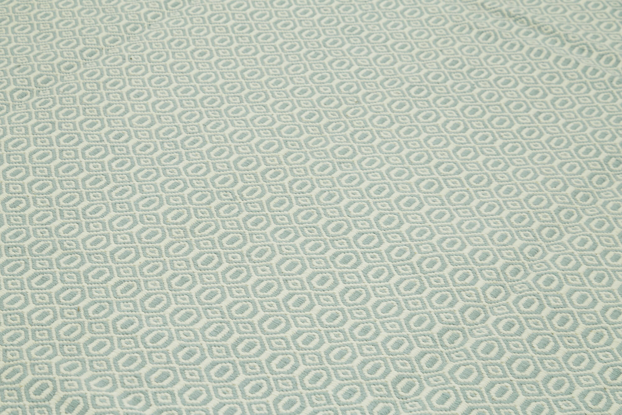 Handmade Wool Cotton Rug - Blue Geometric Area Rug 9x12, Soft Durable Carpet