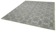 Handmade Wool Cotton Rug - Grey Geometric Area Rug 8'0" x 10'0" by Agacan