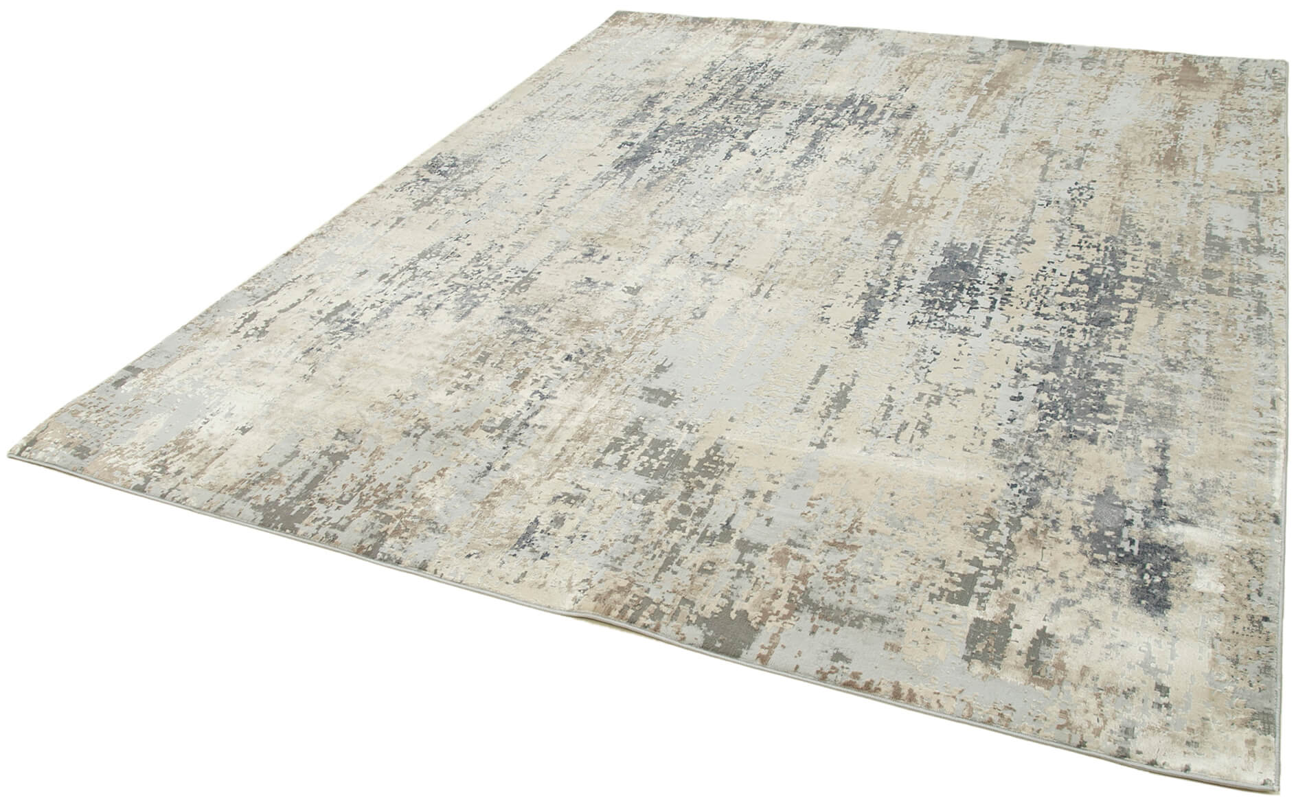 Grey Vintage Rug | Machine Viscose Handmade Area Rug 7'10''x10'0'' – Wool Cotton Material