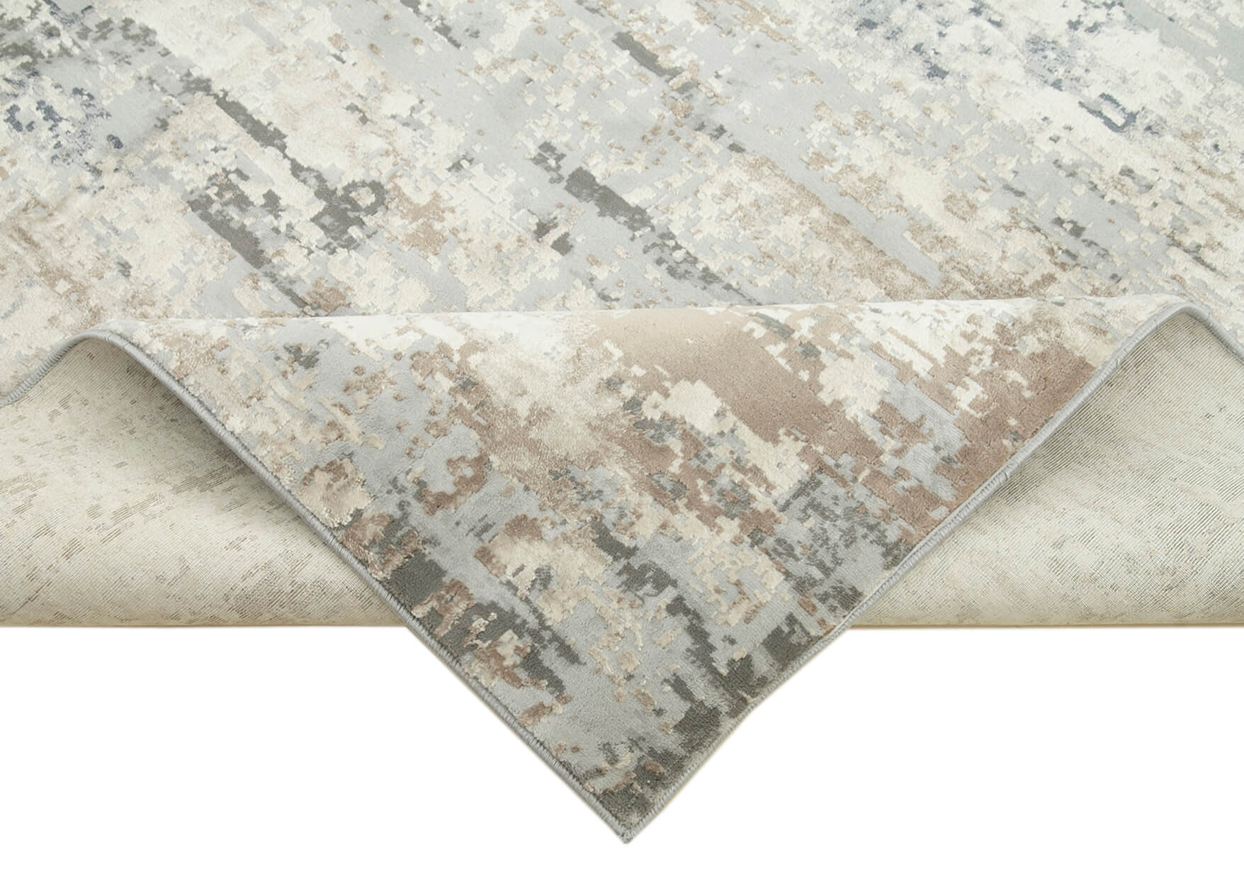 Grey Vintage Rug | Machine Viscose Handmade Area Rug 7'10''x10'0'' – Wool Cotton Material